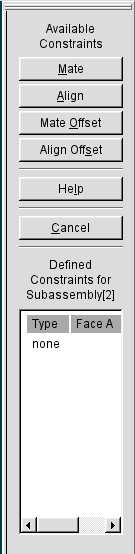 Assembly Constraint dialog