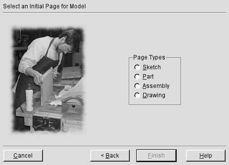 Initial Page dialog